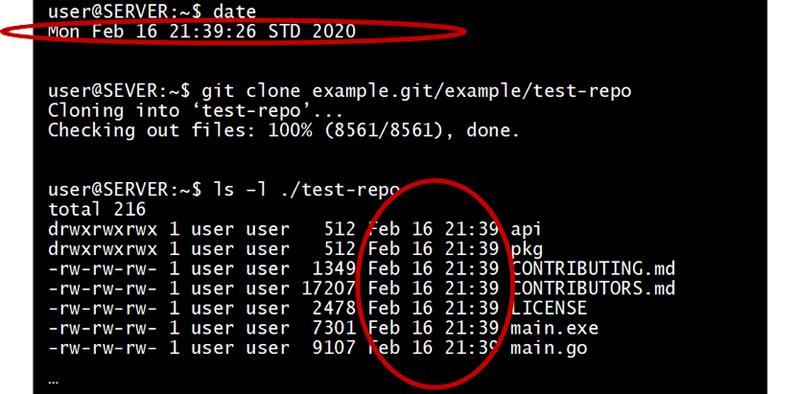 Git doesn&rsquo;t care about date/times